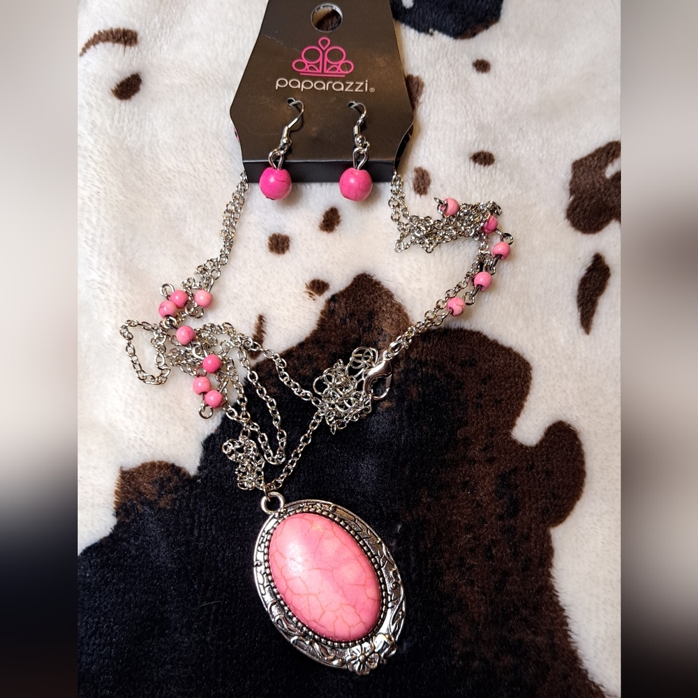 Paparazzi Pink and Silver Necklaces and Earring Sets